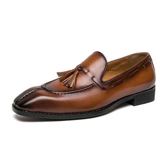 Men Tassel Dress Loafers - Slip-On Formal Dress Shoes