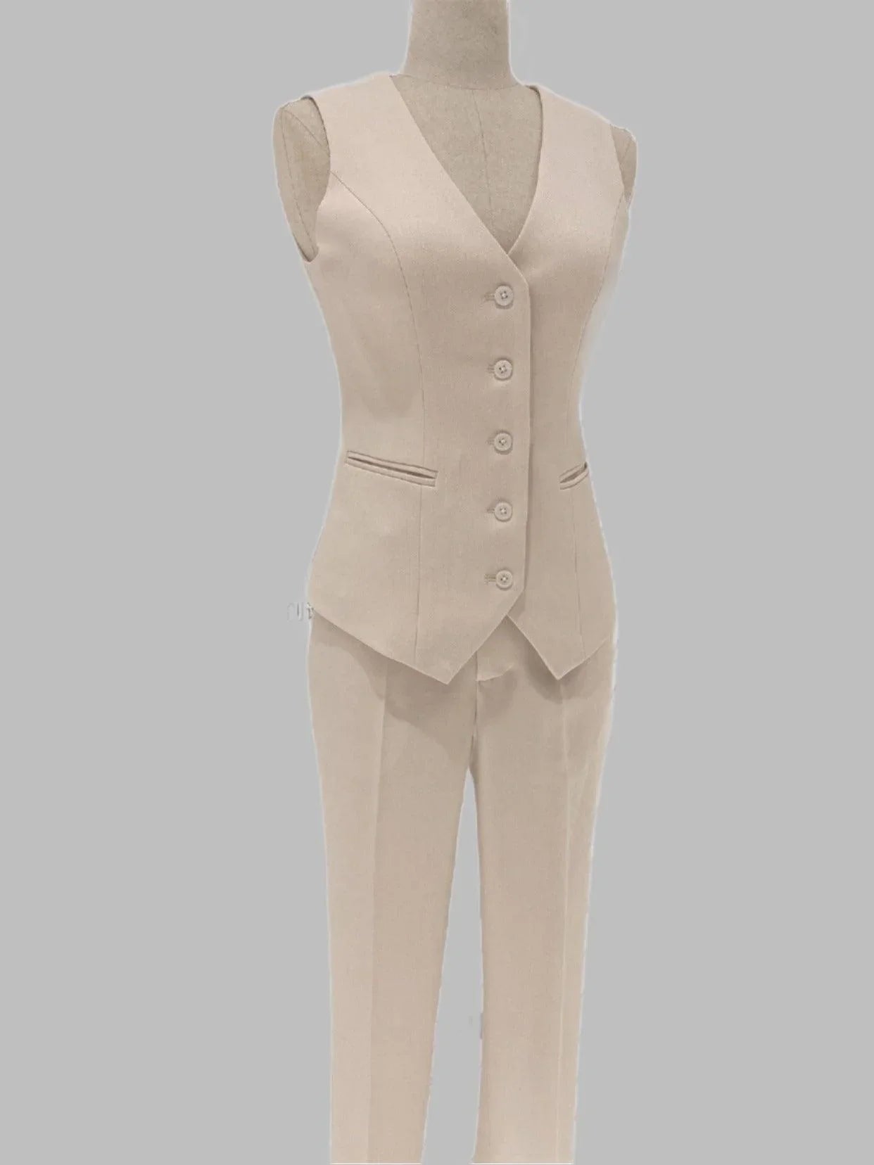 Formal Three Piece Suit - Apricot Women Pantsuit -Guocali