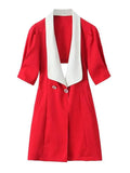French Fashion Bow Decorated Mini Dress -Guocali