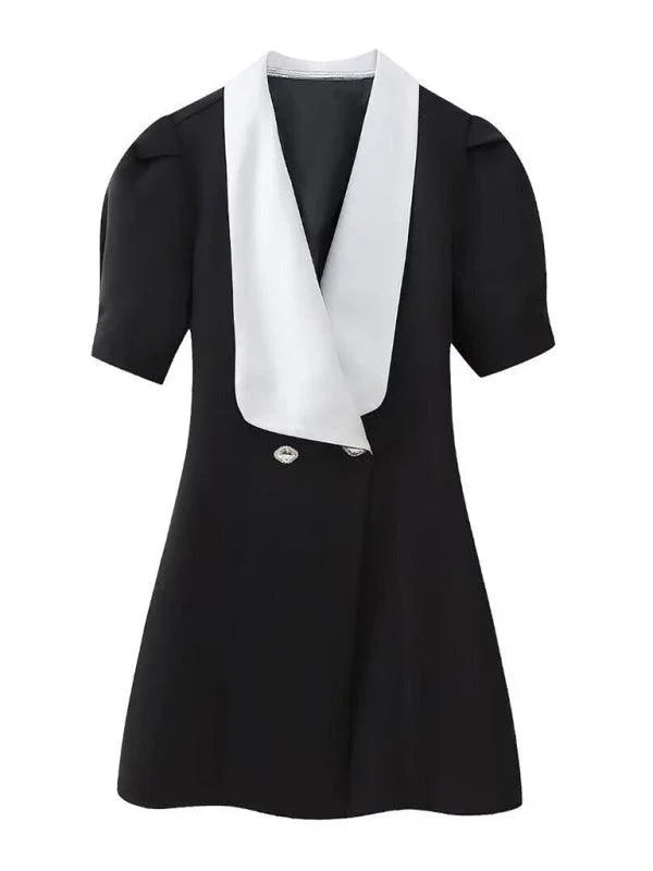 French Fashion Bow Decorated Mini Dress -Guocali