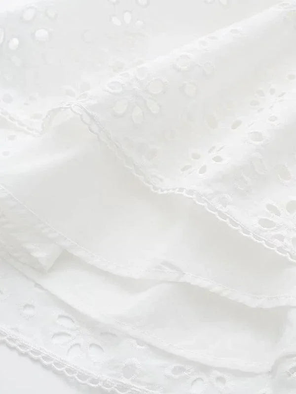 French Lace Deep V-Neck Dress -Guocali