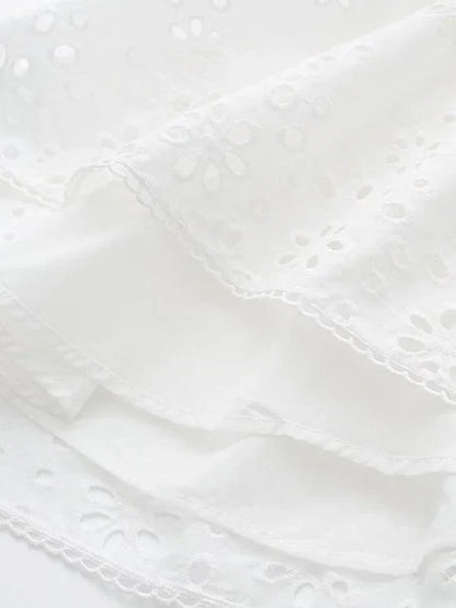 French Lace Deep V-Neck Dress -Guocali