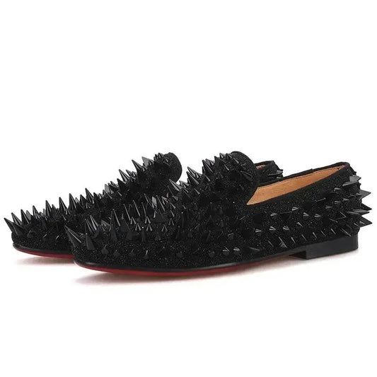 Glamourous Spiked Loafers for Women -Guocali