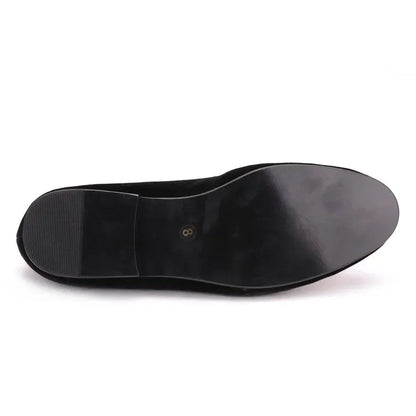 Golden Touch Velvet Loafers for Women -Guocali