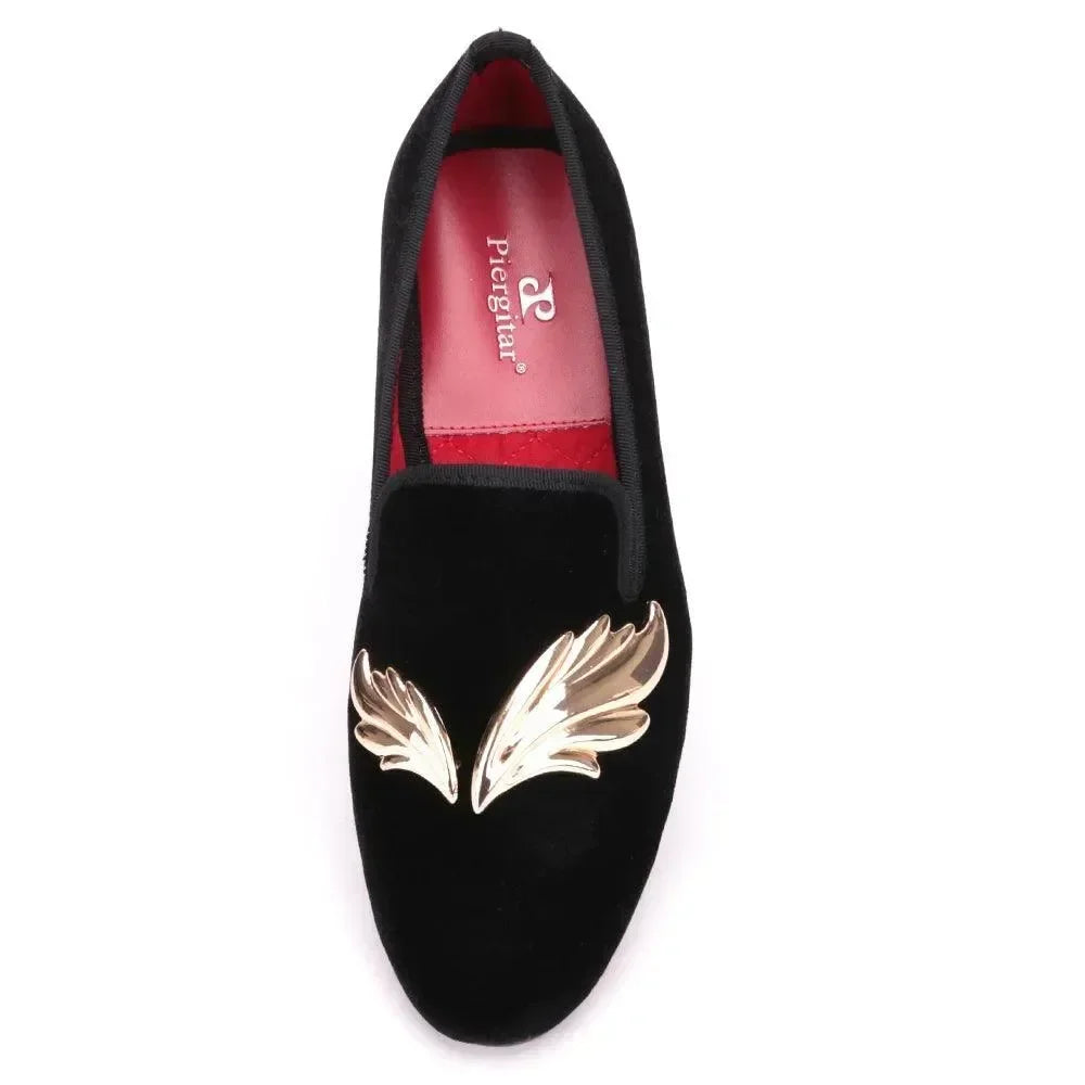 Golden Touch Velvet Loafers for Women -Guocali