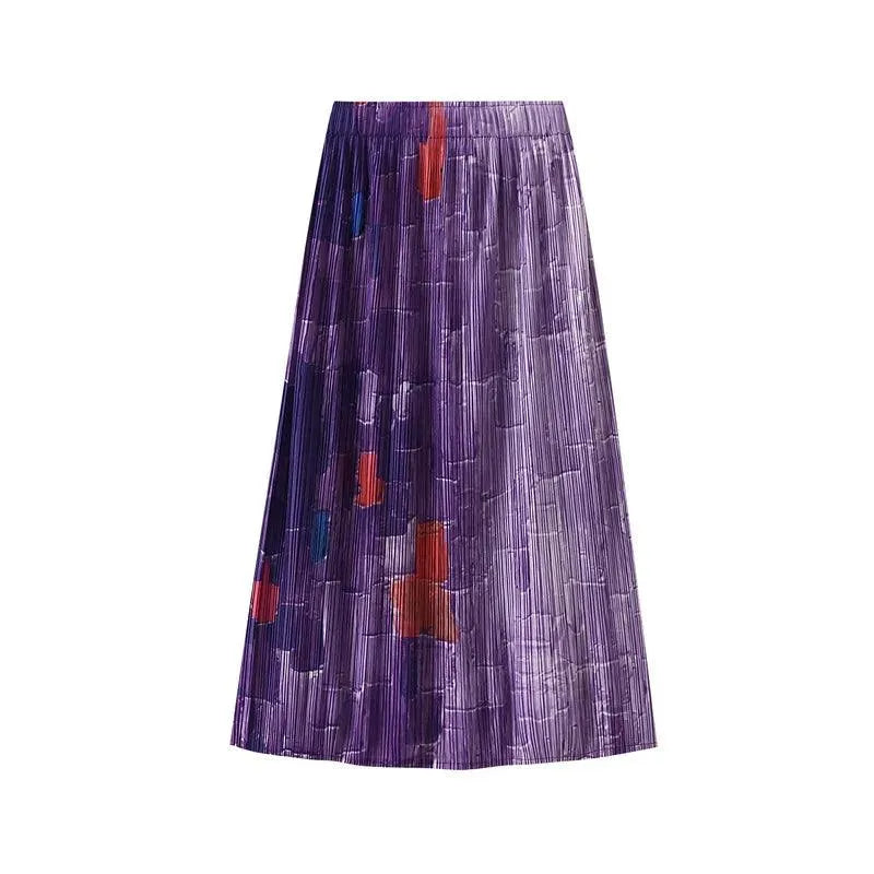 Gradient High Waist A-Line Skirt - A-Line Skirt - Guocali