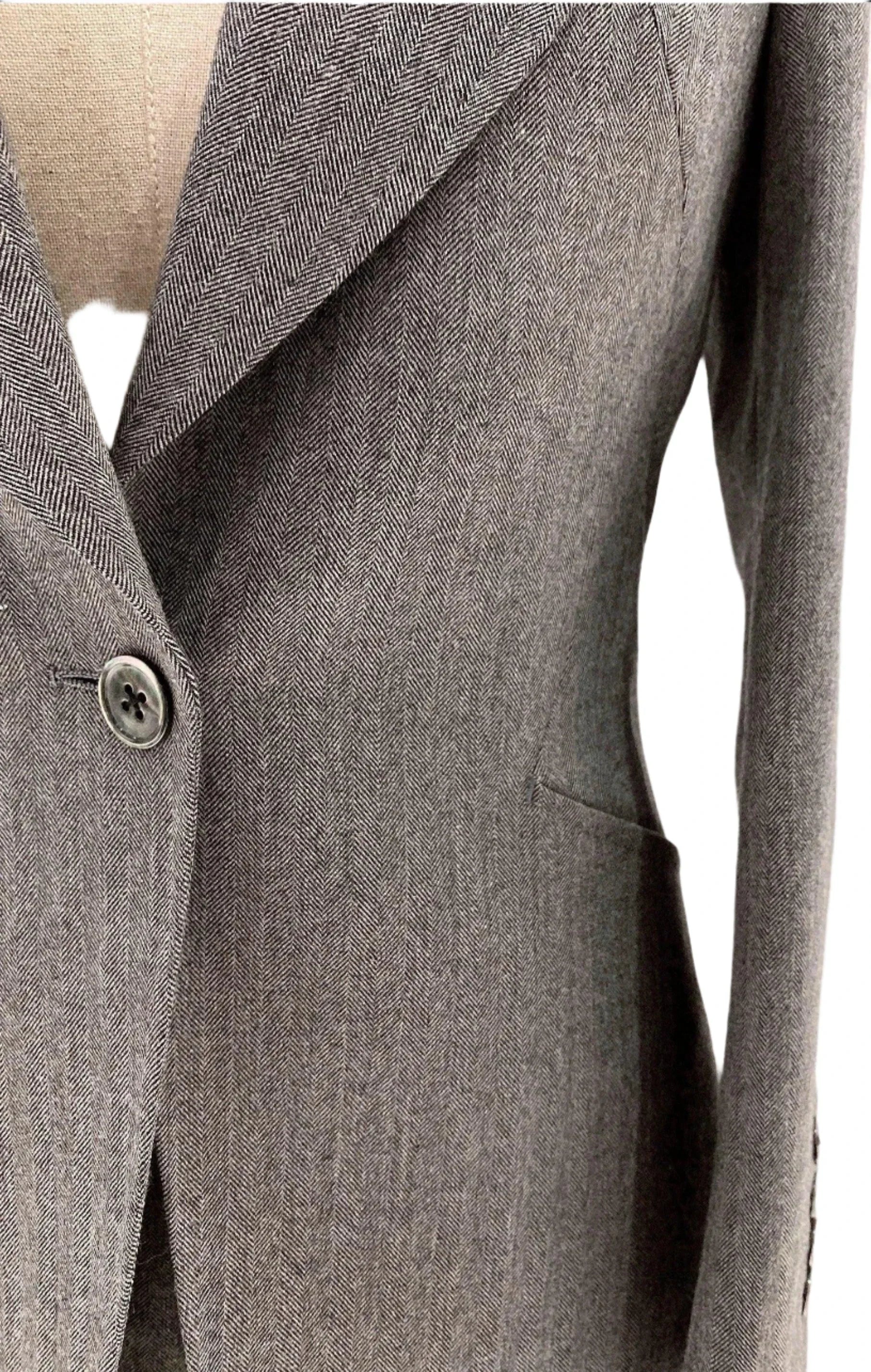 Grey Women Trouser Suit - Worsted Wool Suit - High-end Pantsuit -Guocali