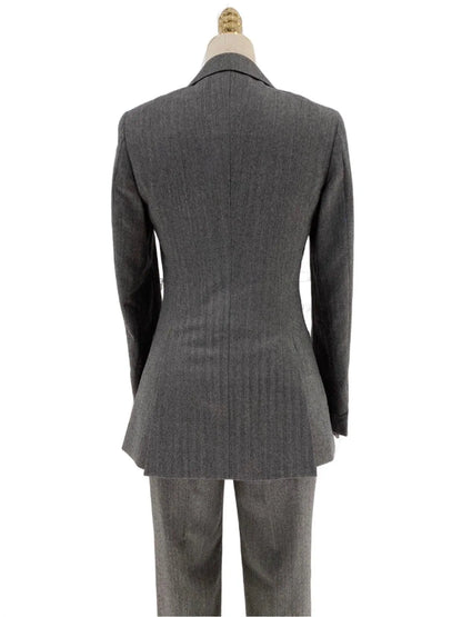 Grey Women Trouser Suit - Worsted Wool Suit - High-end Pantsuit -Guocali