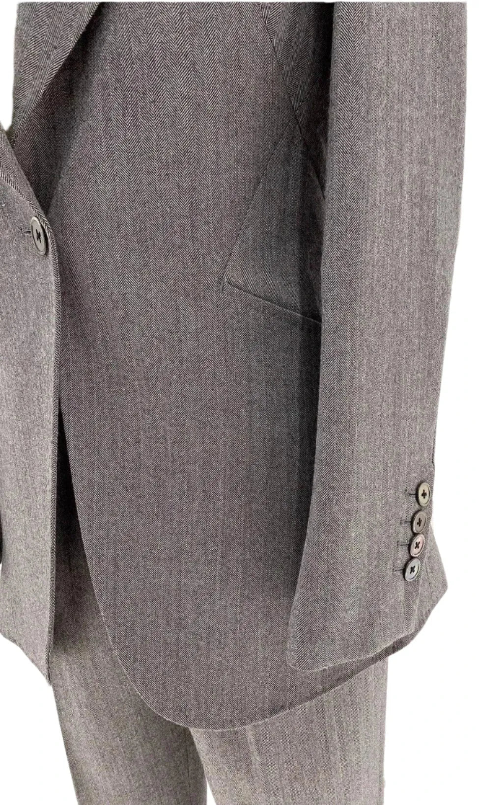 Grey Women Trouser Suit - Worsted Wool Suit - High-end Pantsuit -Guocali