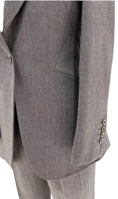 Grey Women Trouser Suit - Worsted Wool Suit - High-end Pantsuit -Guocali