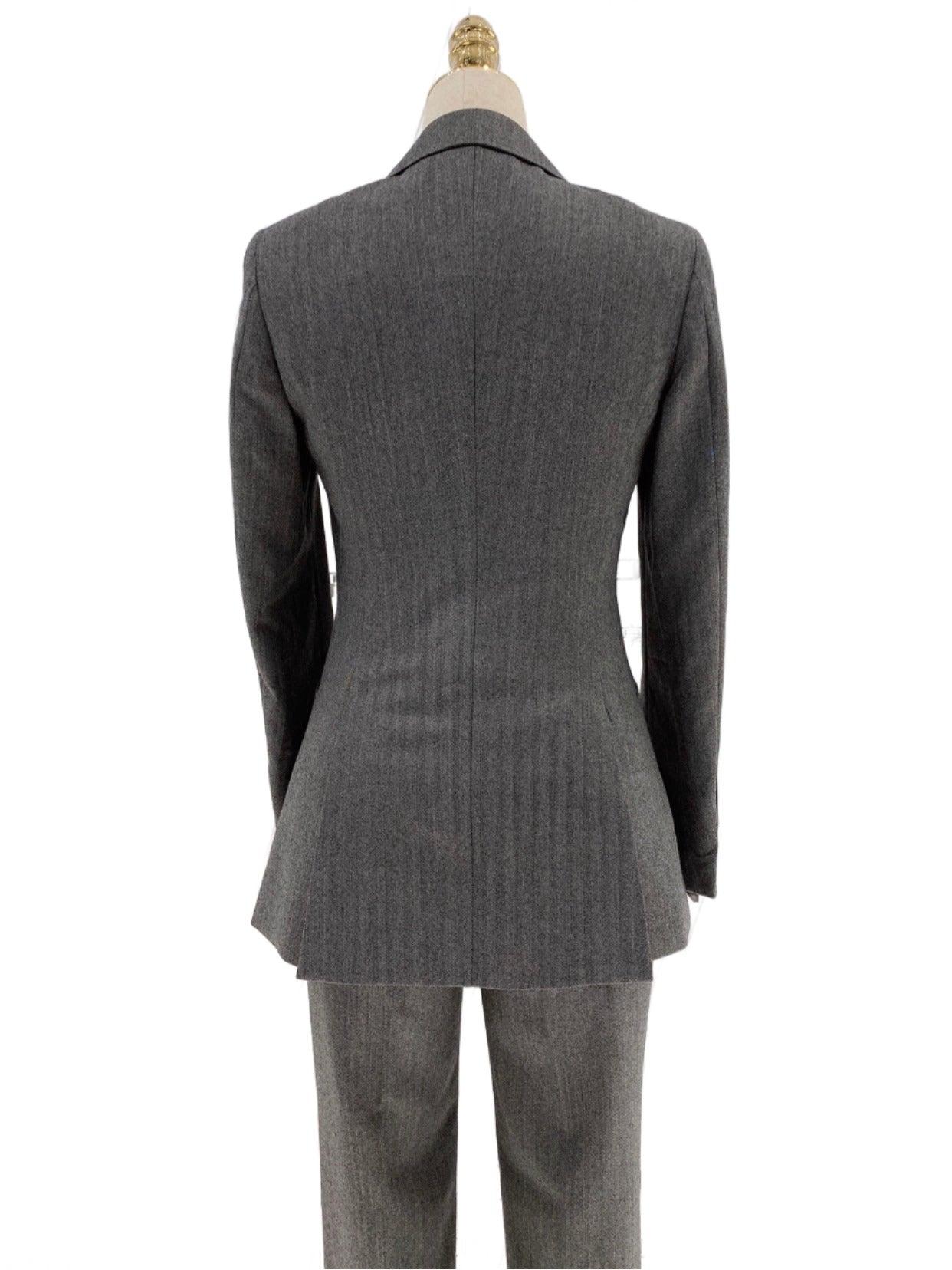 Grey Women Trouser Suit - Worsted Wool Suit - High-end Pantsuit - Pantsuit - Guocali