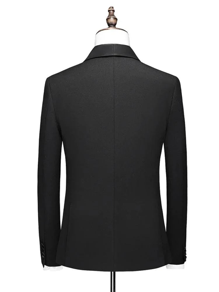 Elegant Men’s Suit - Solid Double-Breasted