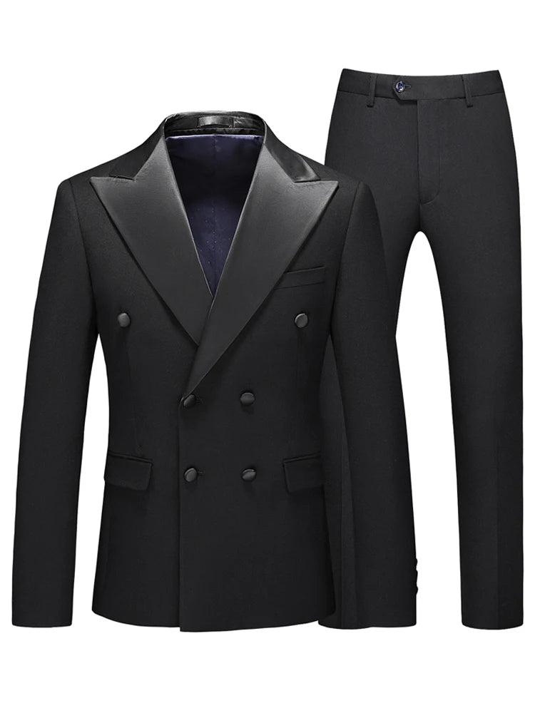 Groom Wedding Suit - Double-Breasted 3-Piece Set - Wedding Suit - Guocali