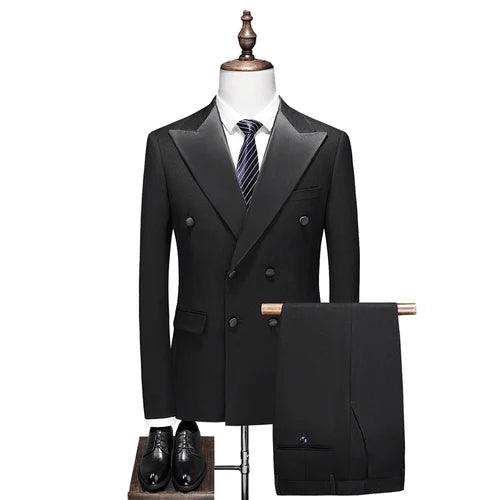 Groom Wedding Suit - Double-Breasted 3-Piece Set - Wedding Suit - Guocali