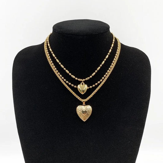 Hearts Pendant Necklace - Multi-Layered Women Jewelry -Guocali