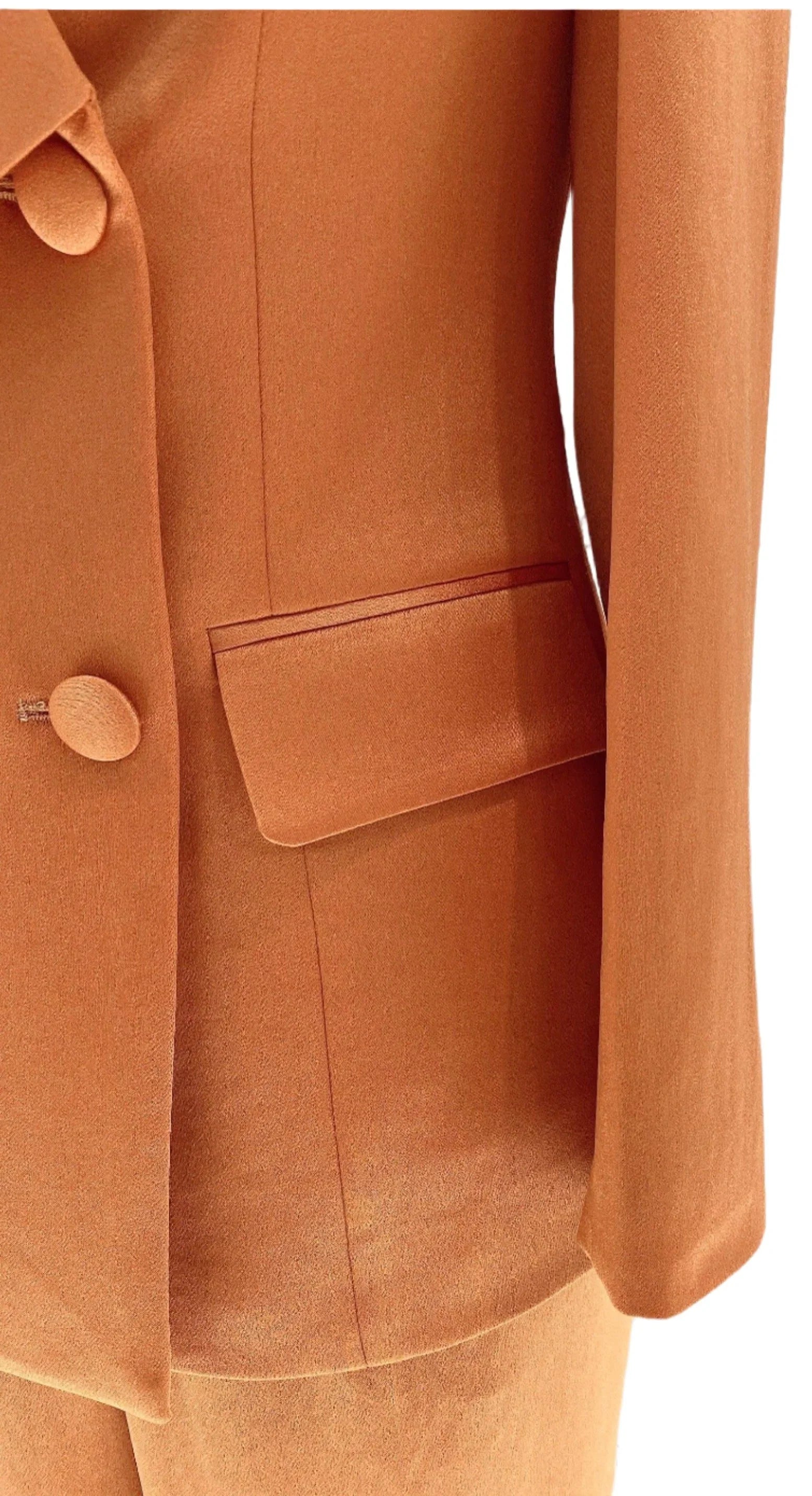 High-End fine Silk Satin Two-Piece Pant Suit -Guocali