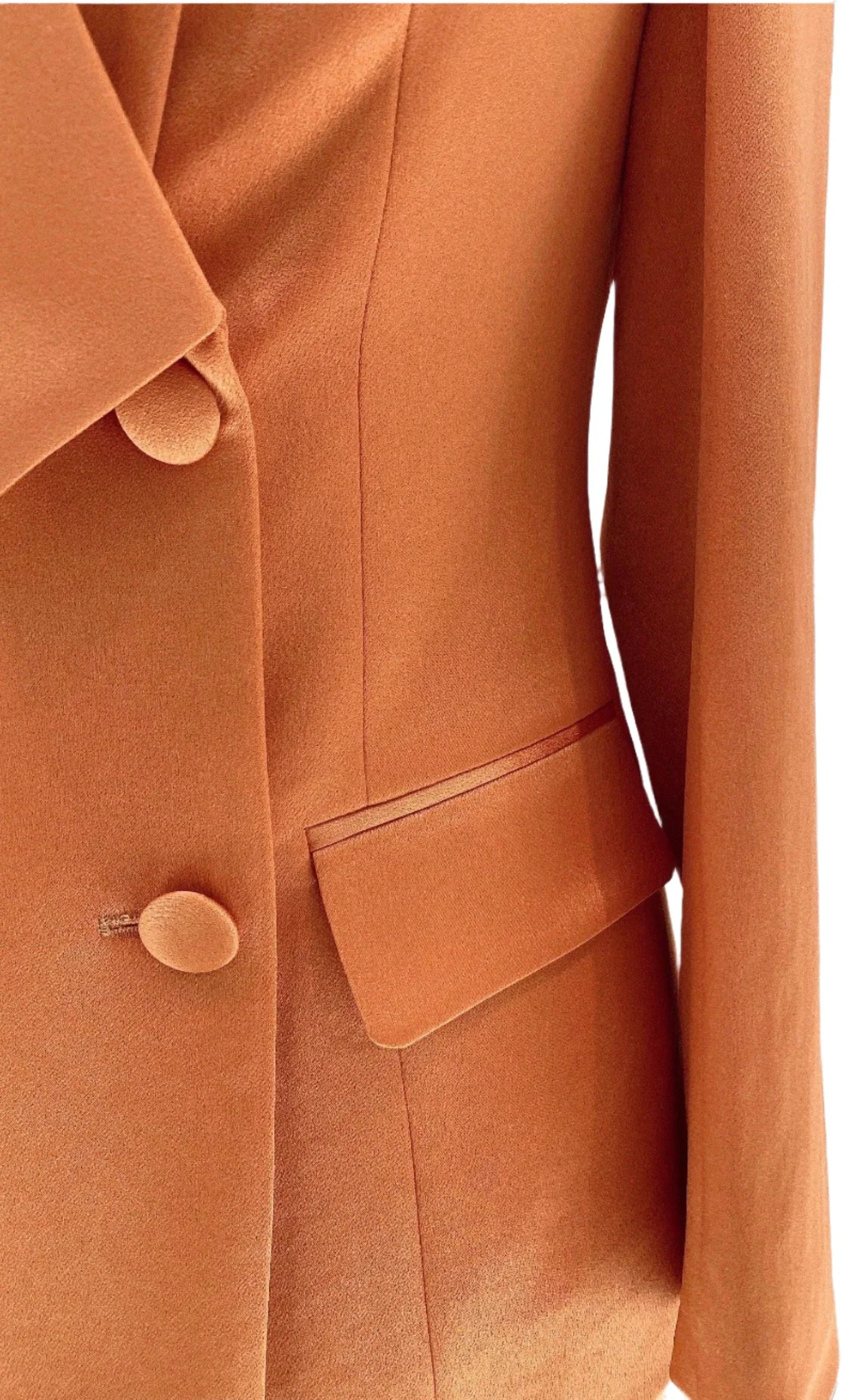 High-End fine Silk Satin Two-Piece Pant Suit -Guocali