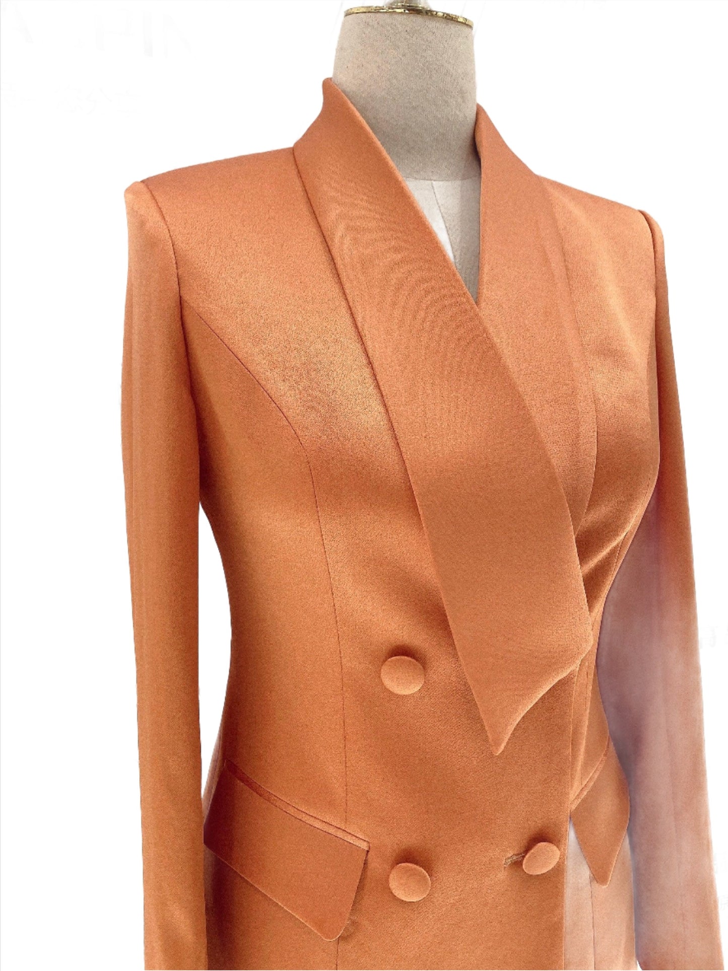 High-End fine Silk Satin Two-Piece Pant Suit - Pantsuit - Guocali