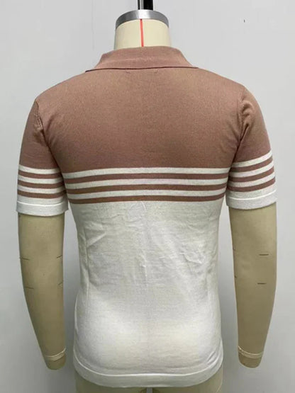 Men Short Sleeves Polo Shirt – Stretchable - Beige, White