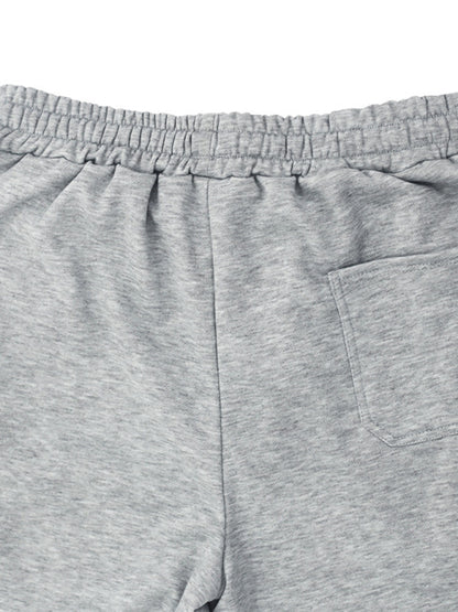 Sporty Men's Wide Leg Pants – Mid Rise Button Finish