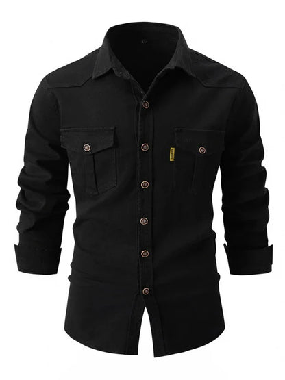 Men Cotton Long Sleeves Regular Fit Casual Shirt – Slight Elasticity - Green