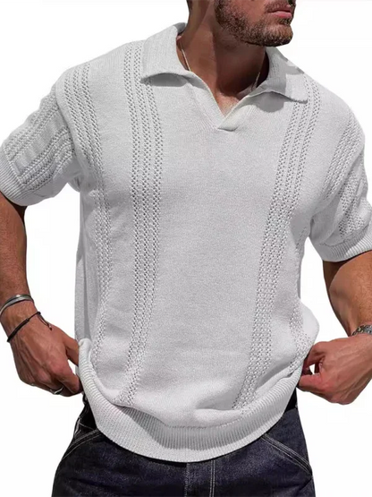 Men Short Sleeves Polo Shirt – Stretchable - White