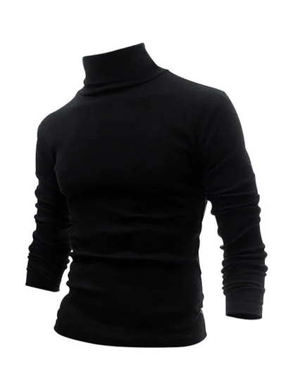 Men Turtleneck Long-Sleeves T-Shirt – Breathable - Red