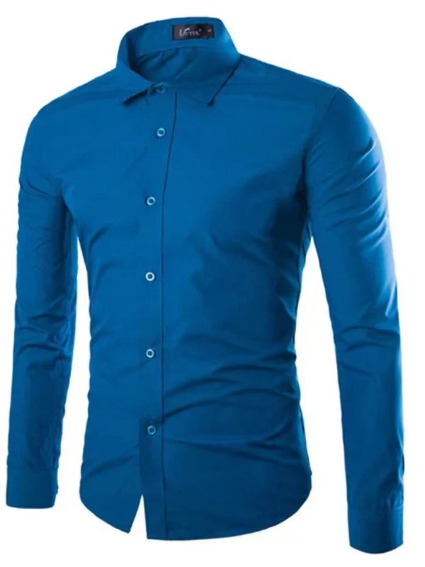 Men Casual Long Sleeves Button-Down Shirt – Wrinkle-Resistant - Green, Black
