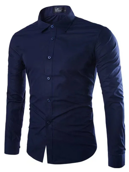 Men Casual Long Sleeves Button-Down Shirt – Wrinkle-Resistant - Green, Black