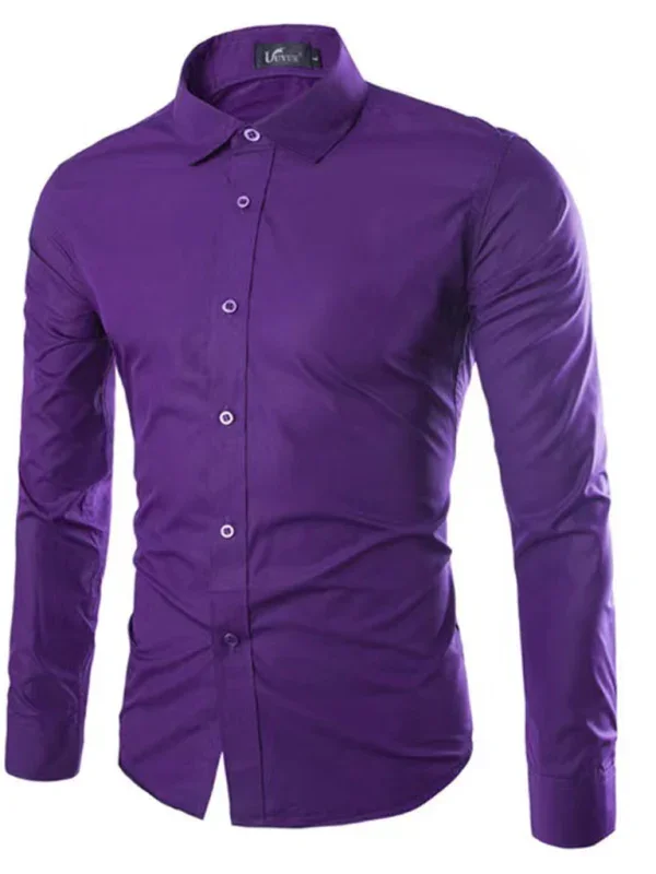 Men Casual Long Sleeves Button-Down Shirt – Wrinkle-Resistant - Green, Black