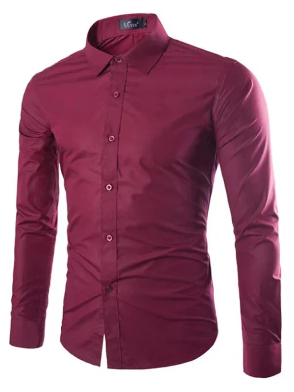 Men Casual Long Sleeves Button-Down Shirt – Wrinkle-Resistant - Green, Black