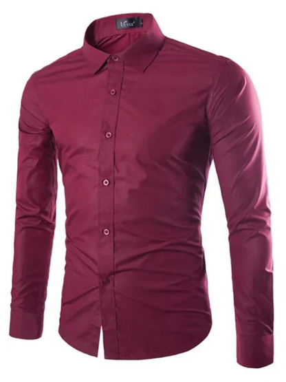 Men Casual Long Sleeves Button-Down Shirt – Wrinkle-Resistant - Green, Black
