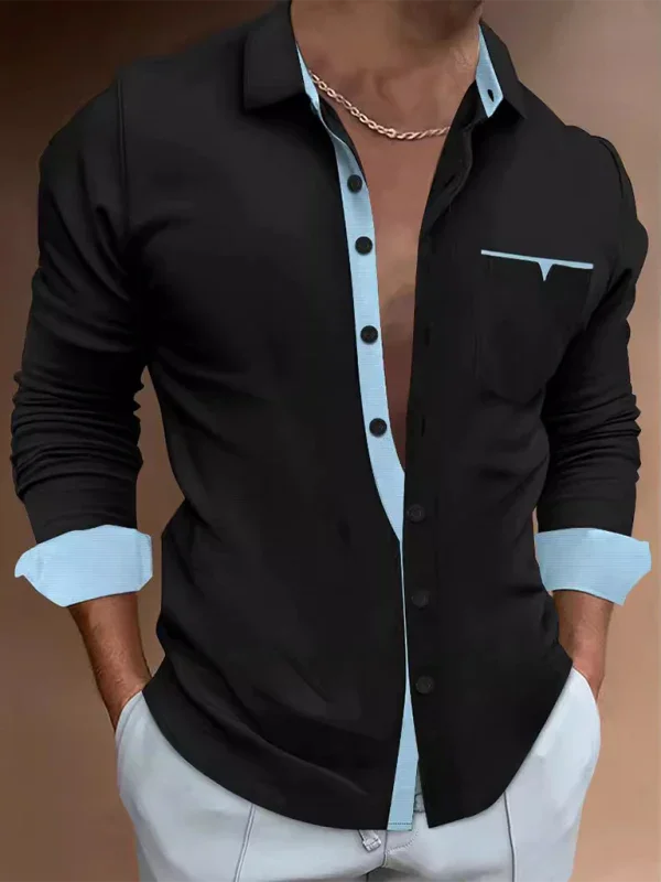 Men Cotton Long Sleeves Regular Fit Casual Shirt – Breathable - Pink, Black