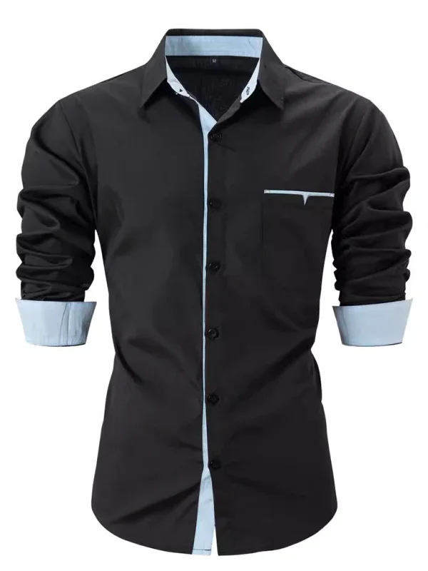 Men Cotton Long Sleeves Regular Fit Casual Shirt – Breathable - Pink, Black