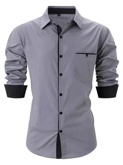 Men Cotton Long Sleeves Regular Fit Casual Shirt – Breathable - Pink, Black