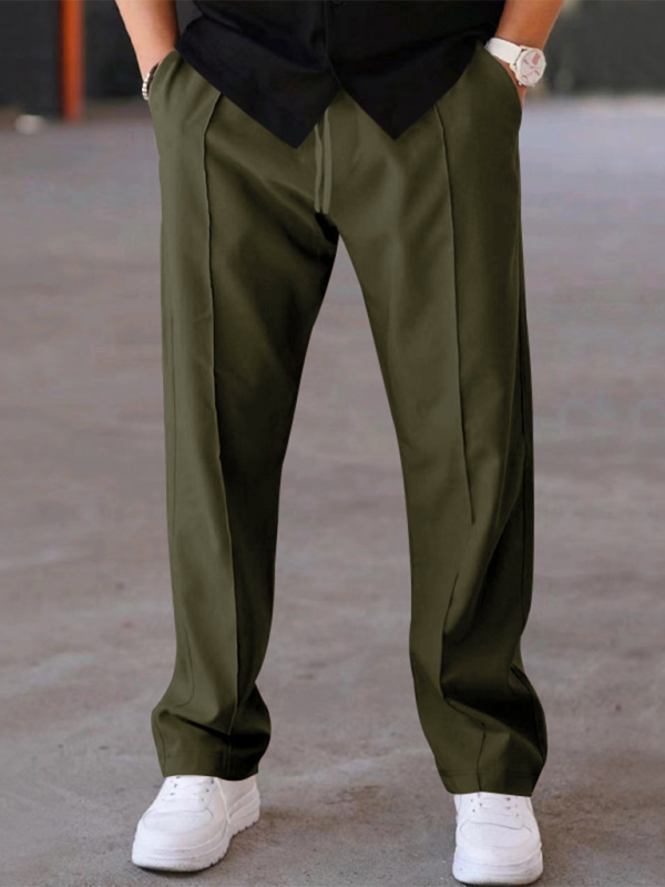 Sporty Men Trousers – Mid Rise Elastic Waist