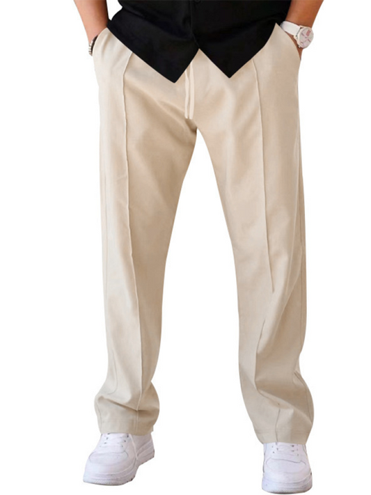 Sporty Men Trousers – Mid Rise Elastic Waist