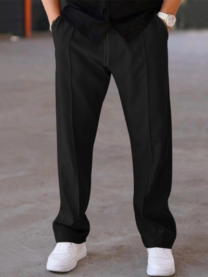 Sporty Men Trousers – Mid Rise Elastic Waist