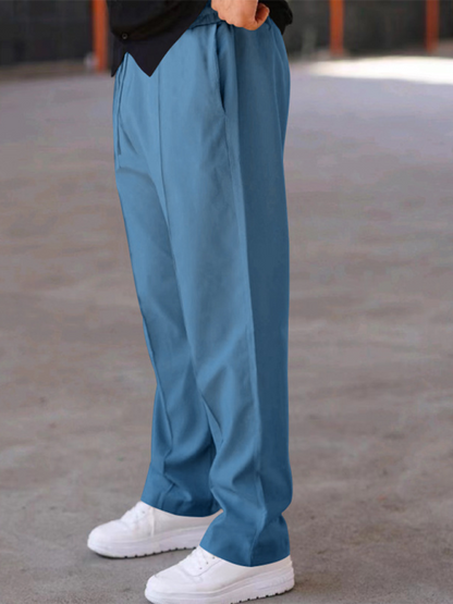 Sporty Men Trousers – Mid Rise Elastic Waist