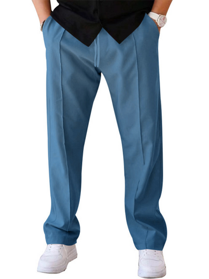 Sporty Men Trousers – Mid Rise Elastic Waist