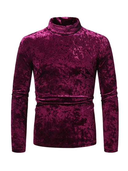 Men Crew-Neck Long-Sleeves T-Shirt – Stretchable - Red