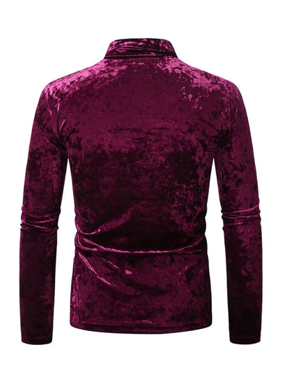 Men Crew-Neck Long-Sleeves T-Shirt – Stretchable - Red