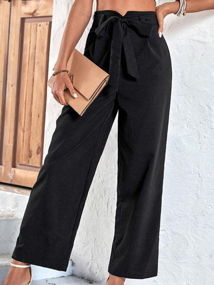 Women's Black Cropped Casual Pants