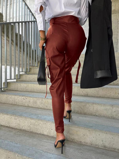 Chic Women's Trousers – High-Waist Slim Fit