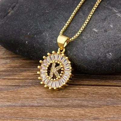 Initial Letter Pendant Necklace - Charm Jewelry -Guocali