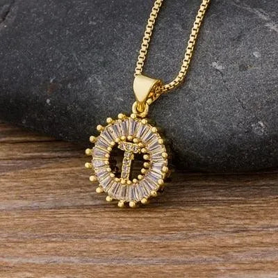 Initial Letter Pendant Necklace - Charm Jewelry -Guocali