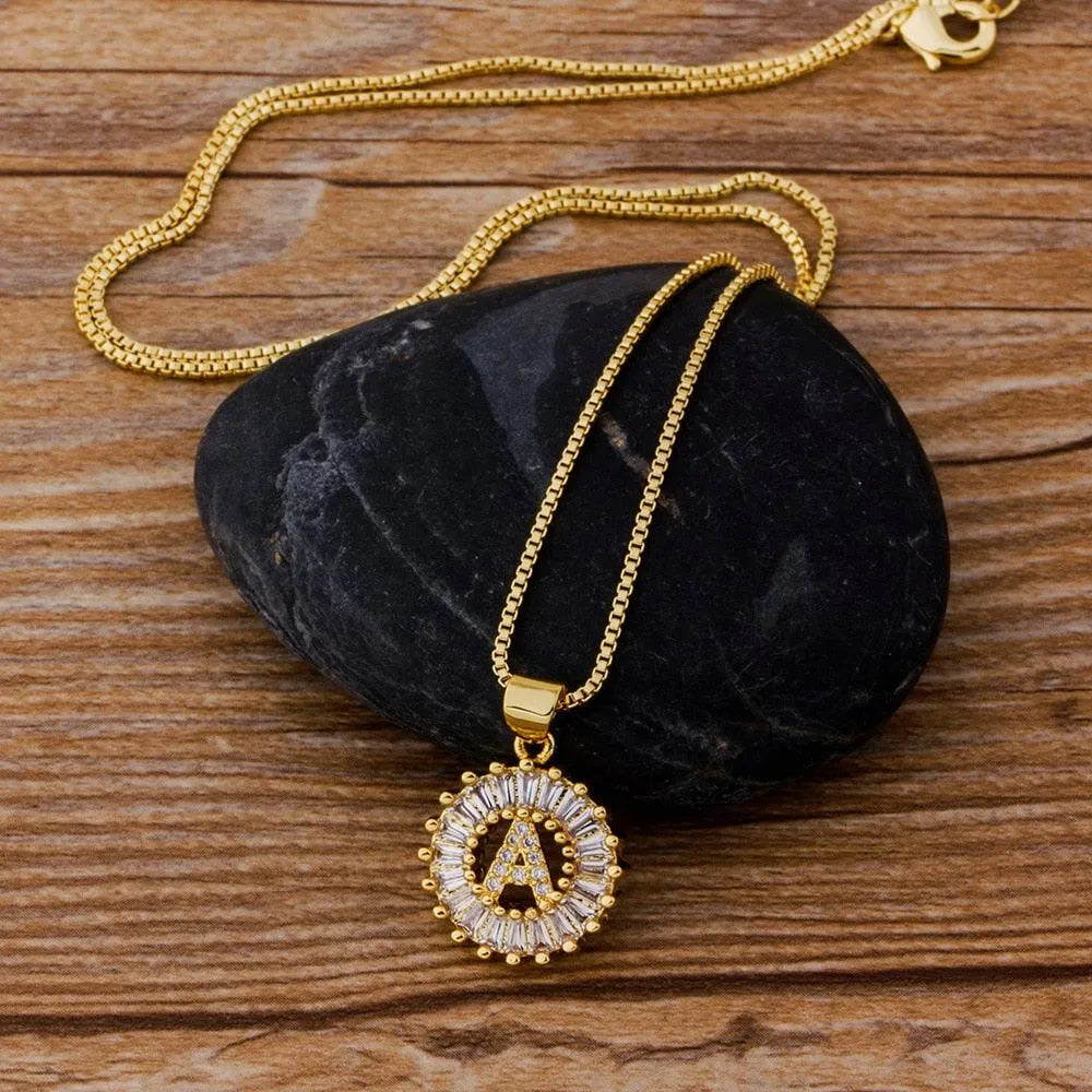 Initial Letter Pendant Necklace - Charm Jewelry -Guocali