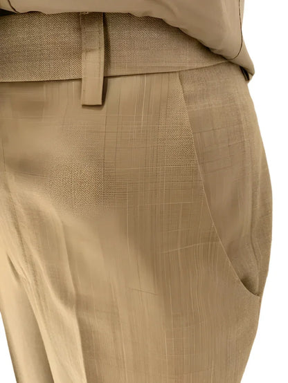 Khaki Three Piece Suit - Women Trouser Suit -Guocali