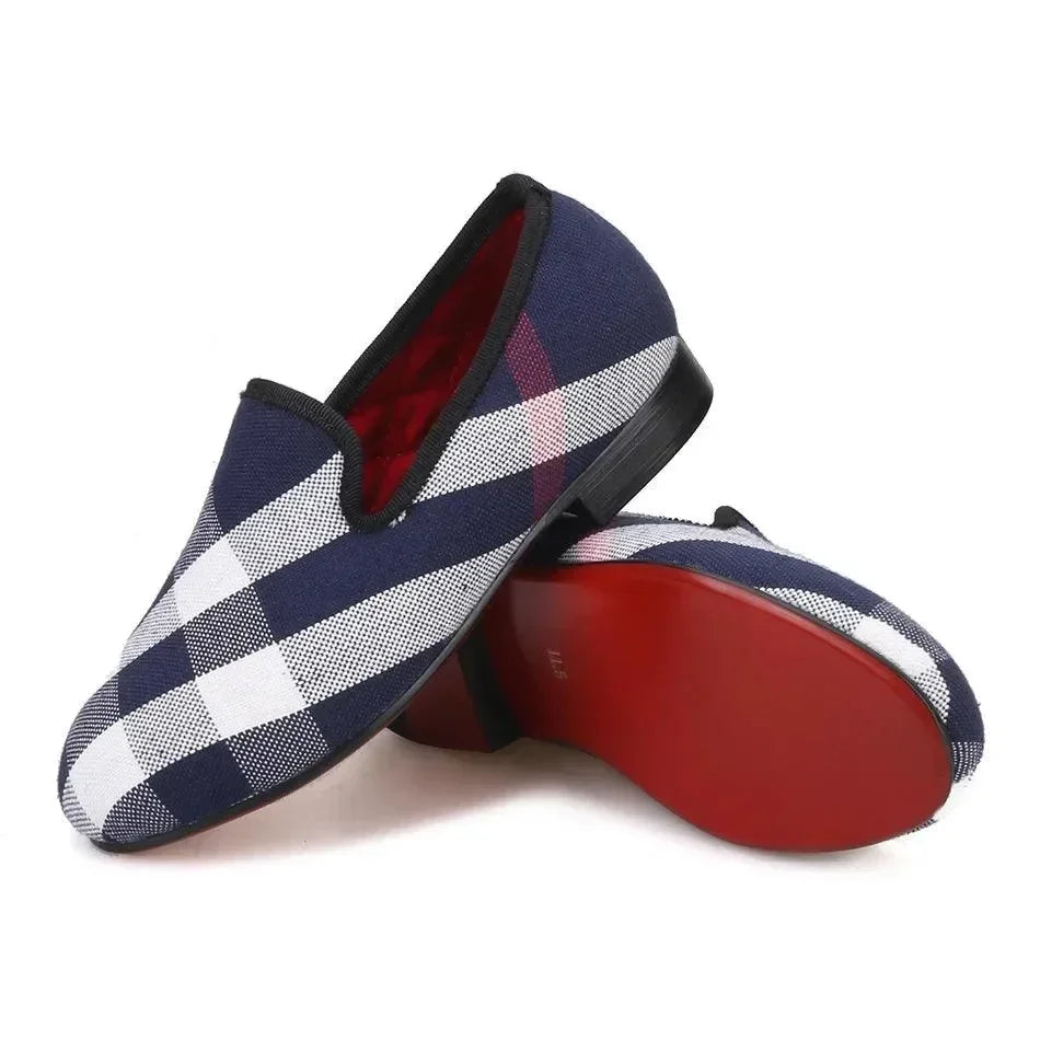 Kids Loafers Cherry Comfort: Matching Parent-Child Loafers - Red Cotton Insoles -Guocali