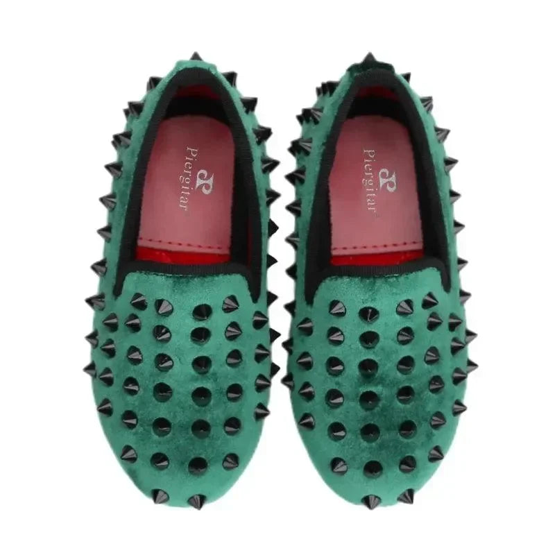 Kids Loafers Classic Style Kids Shoe Velvet Spikes Shoes -Guocali